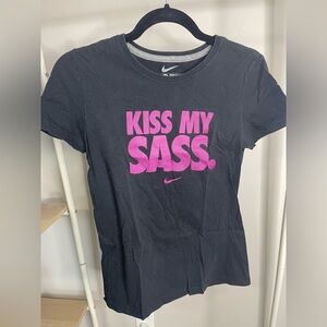 Nike Black Graphic ‘Kiss my sass’ T-Shirt